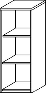 Büroregal, BxTxH 400x400x1104 mm, 3 OH,