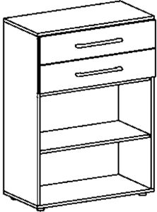 Büroregal, BxTxH 800x420x1104 mm, 3 OH,