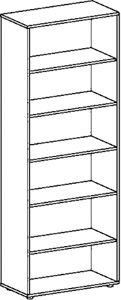 Büroregal, BxTxH 800x400x2160 mm, 6 OH,