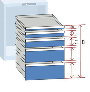 Schublade, BxTxH 717x725 mm, H 100 mm,