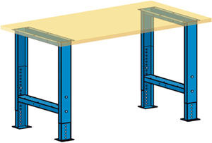 Werkbankfuß, BxTxH 80x725x700-1050 mm,