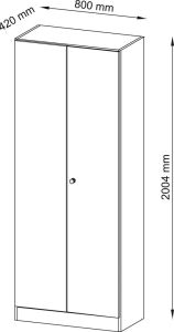 Flügeltürschr., BxTxH 800x420x2004 mm,