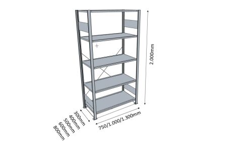 Fachbodenregal ,B 750mm ,T 800mm