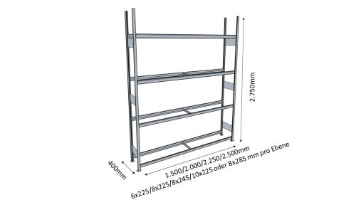 Reifenregal/Räderegal 2750x2000x400 (HxBxT)